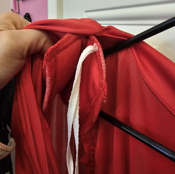 Abby Keni dress, 80s, vintage, asymmetrical,  red and black,  retro, costumes, - Picture 8 of 11